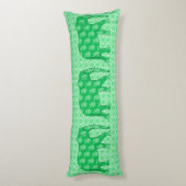 Paisley elephant - jade groen en wit lichaamskussen (Achterkant (Verticaal))