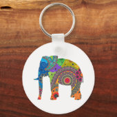 Paisley Elephant Keyring Sleutelhanger (Voorkant)