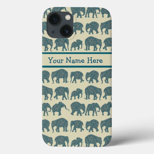 Paisley Elephants Beige iPhone 6 Xtreme Hoesje (Achterkant)