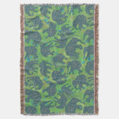 Paisley Elephants op Green Leaves Throw Blanket Deken (Voorkant Verticaal)