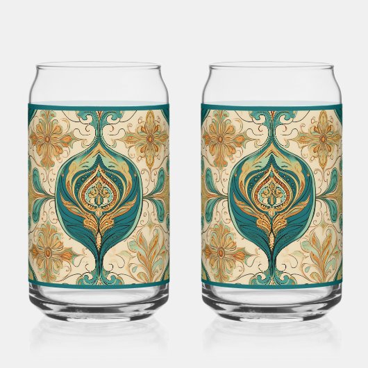 Paisley Emerald Soda Glass Blikvorm Glas (Voorkant)