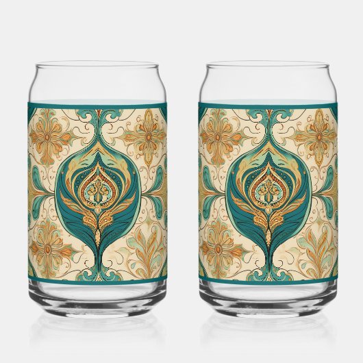 Paisley Emerald Soda Glass Blikvorm Glas (Achterkant)