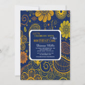 Paisley en bloemen uitnodiging (Voorkant)