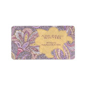 Paisley en bloemmotief etiket (Voorkant)