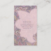 Paisley en bloempatroon visitekaartje (Achterkant)