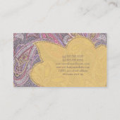 Paisley en bloempatroon visitekaartje (Achterkant)