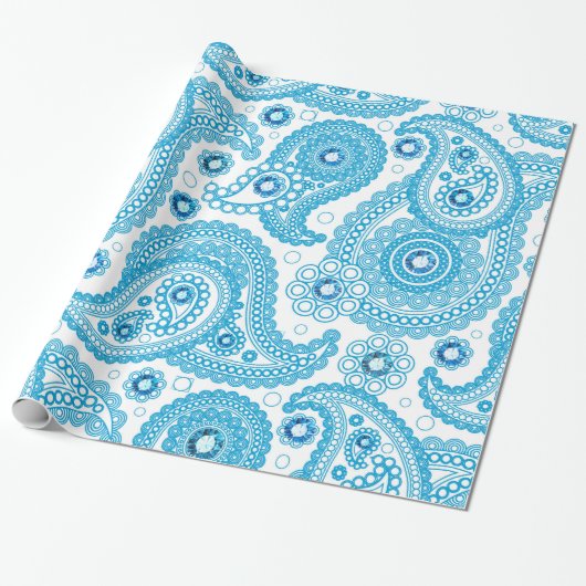 Paisley en diamanten cadeaupapier (Uitgerold)