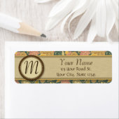Paisley en Fan Flowers met monogram Etiket (Insitu)