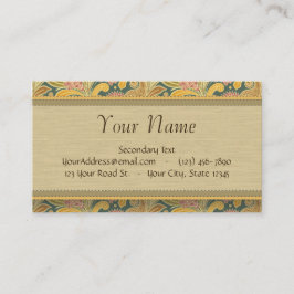 Paisley en Fan Flowers met monogram Visitekaartje
