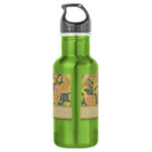 Paisley en Fan Flowers met monogram Waterfles (Achterkant)