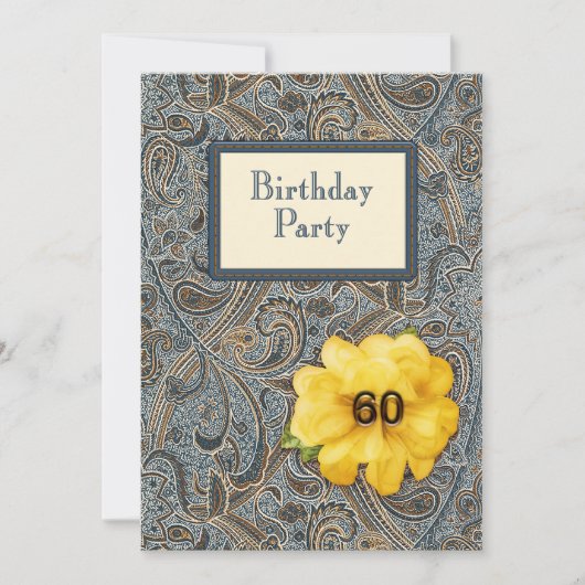 Paisley en Roos Birthday 60 Kaart (Voorkant)