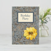 Paisley en Roos Birthday 60 Kaart (Staand voorkant)