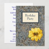 Paisley en Roos Birthday 60 Kaart (Voorkant / Achterkant)