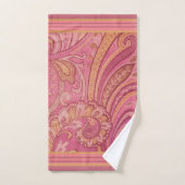 Paisley en Stripes Roze en Oranje goud Bad Handdoek (Handdoek)