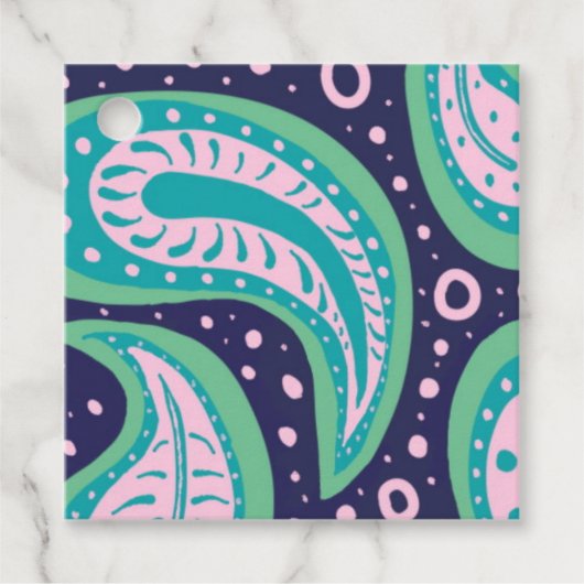  Paisley Favor Tags Bedankjes Labels (Voorkant)