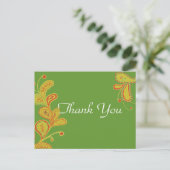 Paisley Fern Green bedankt Briefkaart (Staand voorkant)