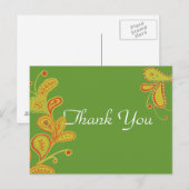 Paisley Fern Green bedankt Briefkaart (Voorkant / Achterkant)