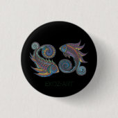 Paisley Fish Coloured Ronde Button 3,2 Cm (Voorkant)