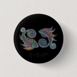 Paisley Fish Coloured Ronde Button 3,2 Cm