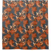 Paisley Fish donkergrijs Douchegordijn (Voorkant)