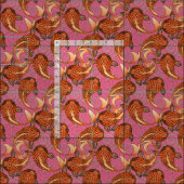 paisley fish pink stof (Delen)