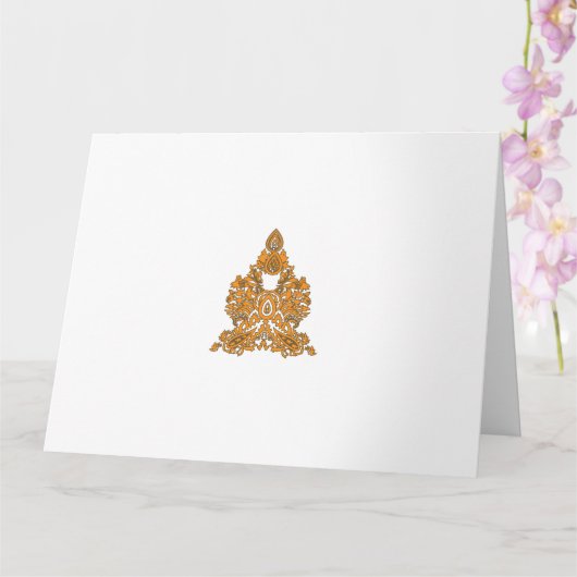 Paisley Floral Art · Oranje Boho Decor Kaart (Orchidee)