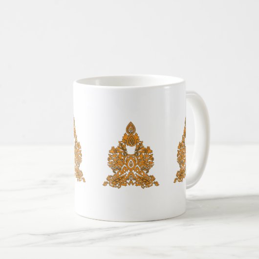 Paisley Floral Art · Oranje Boho Decor Koffiemok (Voorkant rechts)