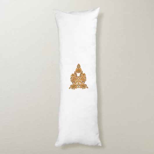 Paisley Floral Art · Oranje Boho Decor Lichaamskussen (Achterkant (Verticaal))