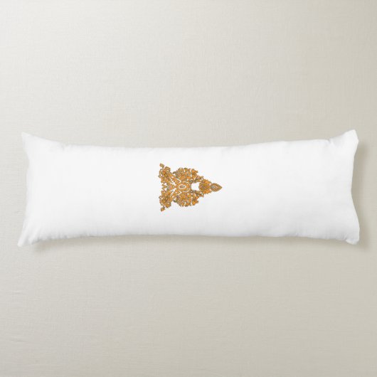 Paisley Floral Art · Oranje Boho Decor Lichaamskussen (Voorkant)