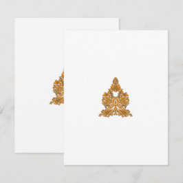 Paisley Floral Art · Oranje Boho Decor Notitiekaartje