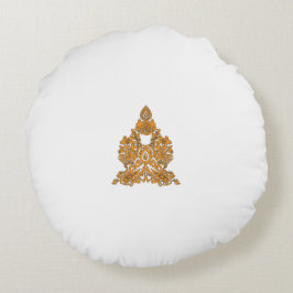 Paisley Floral Art · Oranje Boho Decor Rond Kussen