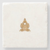 Paisley Floral Art · Oranje Boho Decor Stenen Onderzetter (Voorkant)