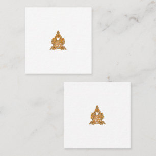 Paisley Floral Art · Oranje Boho Decor Vierkante Visitekaartje