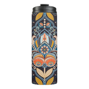 Paisley Floral: Donker Indiaas patroon Thermosbeker