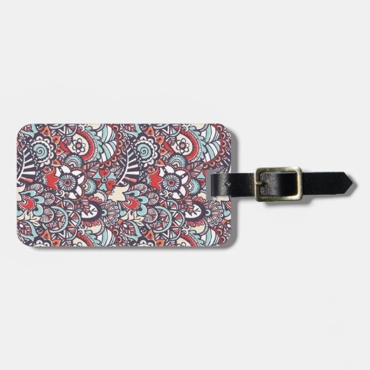 Paisley Floral Doodle Pattern Bagagelabel (Voorkant horizontaal)