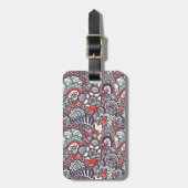 Paisley Floral Doodle Pattern Bagagelabel (Voorkant verticaal)