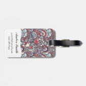 Paisley Floral Doodle Pattern Bagagelabel (Achterkant horizontaal)