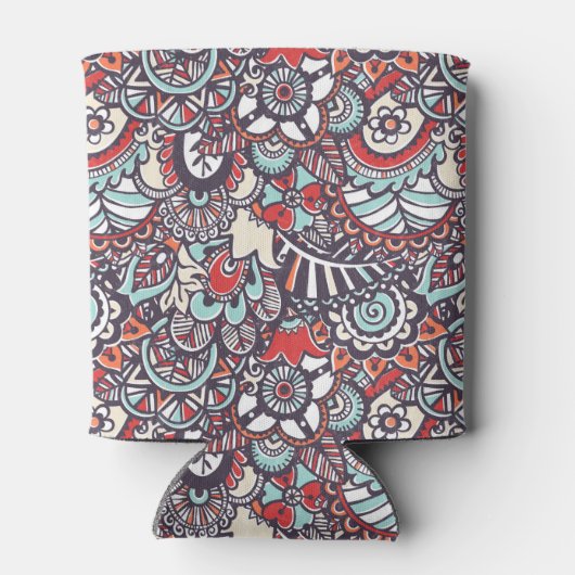 Paisley Floral Doodle Pattern Blikjeskoeler (Achterkant)