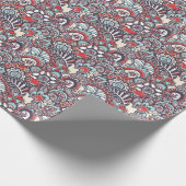 Paisley Floral Doodle Pattern Cadeaupapier (Hoek)