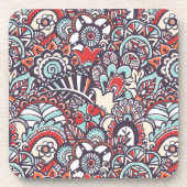 Paisley Floral Doodle Pattern Drankjes Onderzetter (Voorkant)
