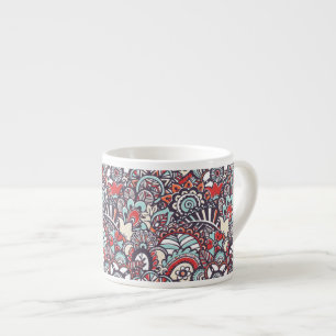 Paisley Floral Doodle Pattern Espresso Kop