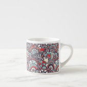 Paisley Floral Doodle Pattern Espresso Kop (Rechts)
