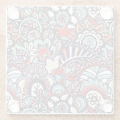 Paisley Floral Doodle Pattern Glazen Onderzetter (Achterkant)