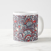 Paisley Floral Doodle Pattern Grote Koffiekop (Voorkant rechts)