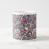 Paisley Floral Doodle Pattern Grote Koffiekop (Voorkant)