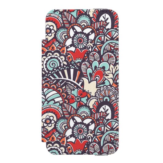 Paisley Floral Doodle Pattern Incipio iPhone Portemonnee Hoesje (Voorkant Agenda)