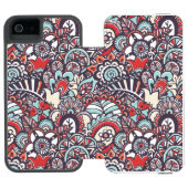 Paisley Floral Doodle Pattern Incipio iPhone Portemonnee Hoesje (Agenda Open)