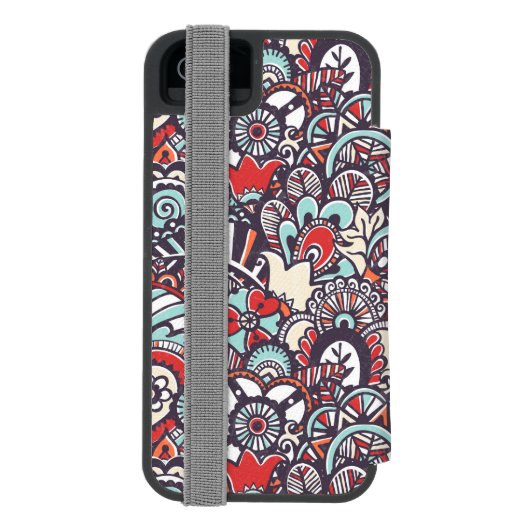 Paisley Floral Doodle Pattern Incipio iPhone Portemonnee Hoesje (Agenda Achterkant)