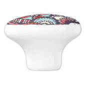Paisley Floral Doodle Pattern Keramische Knop (Zijkant)
