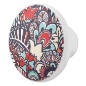 Paisley Floral Doodle Pattern Keramische Knop (Rechts)